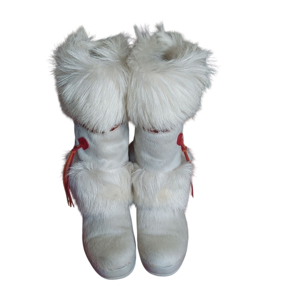 Vintage Tecnica Goat Fur Sherpa Lined Apres Ski Boots Italy Women's Size 9 US - Picture 4 of 16